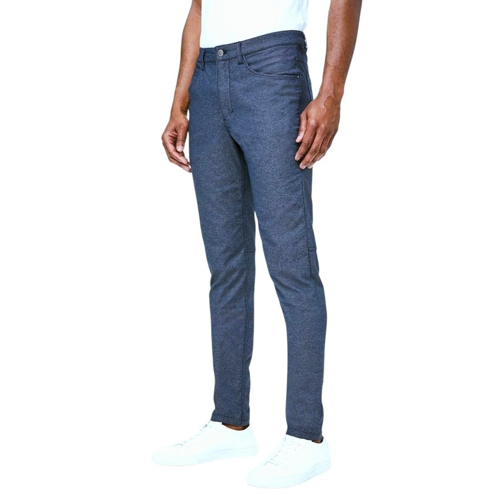 Lululemon ABC Slim Tech Canvas Pants Men's 33 Blue Gray Stretch Gorpcore Preppy